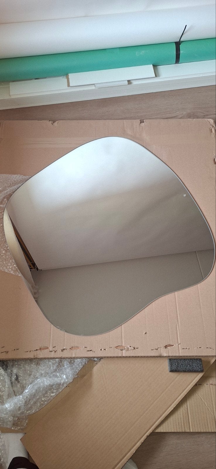 Organische spiegel, Huis en Inrichting, Woonaccessoires | Spiegels, Ophalen, Rechthoekig, Minder dan 50 cm, Minder dan 100 cm