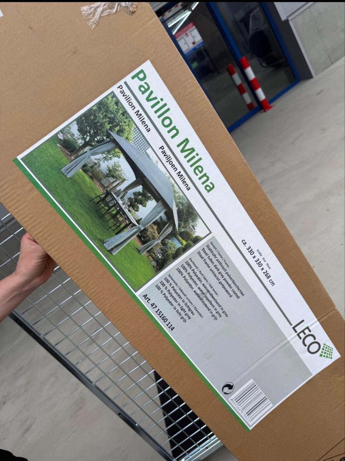 Leco Milena Paviljoen Antraciet/Lichtgrijs - Nieuw, Tuin en Terras, Minder dan 4 meter, Nieuw, Paviljoen, 2 meter of meer