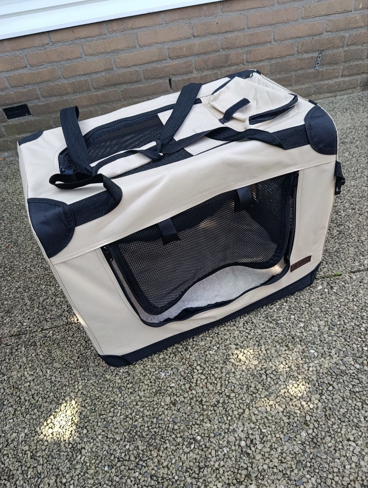 Nylon Reisbench Beige Softbench - Opvouwbaar, Dieren en Toebehoren, Ophalen, Zo goed als nieuw