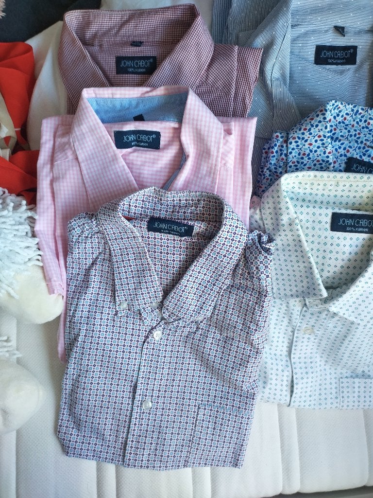 Overhemden van John Cabot maat xxl 45-46 lange mouw, Ophalen of Verzenden, Zo goed als nieuw, Blauw, Overige halswijdtes