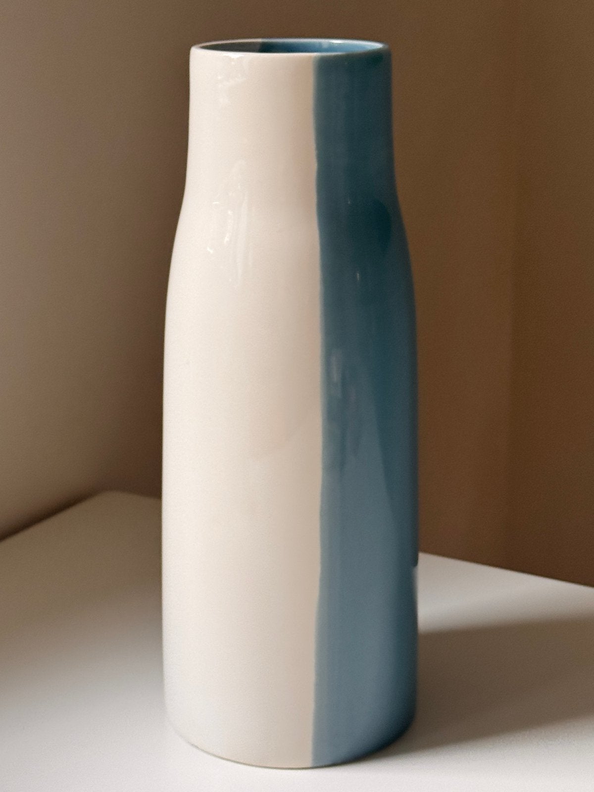 ZGAN 33cm hoge Pomax home collection vaas, Ophalen of Verzenden, Zo goed als nieuw, Blauw, Steen/keramiek