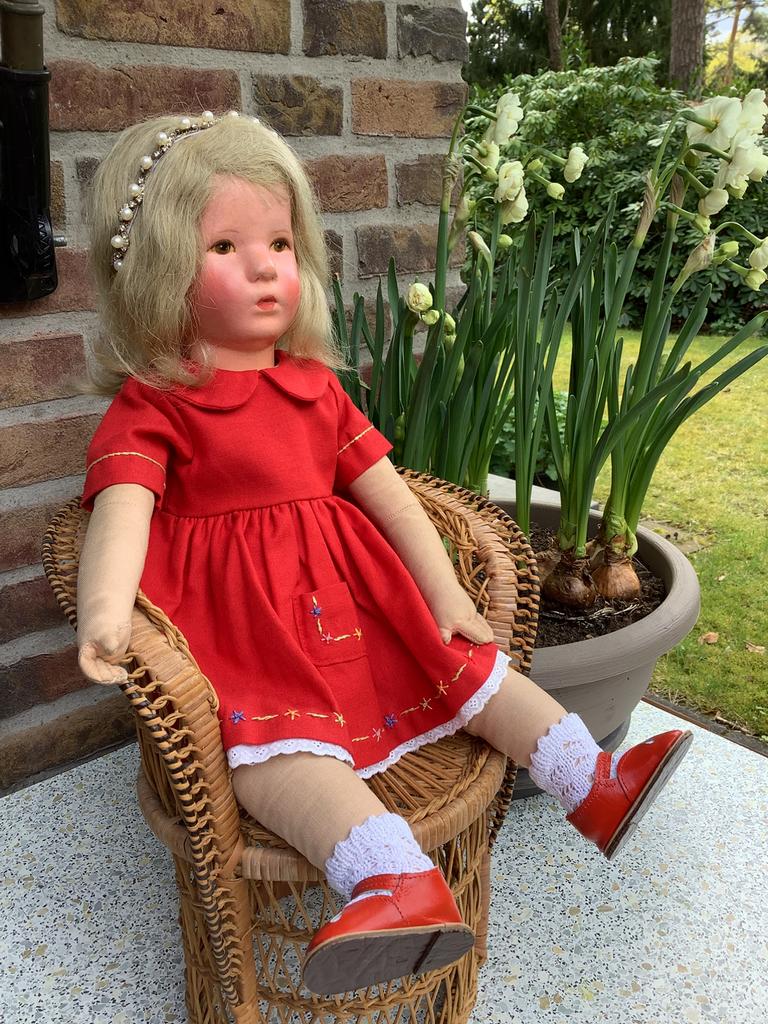 Antieke Kathe Kruse STOFKOP lange naad 53 cm., Ophalen of Verzenden, Zo goed als nieuw
