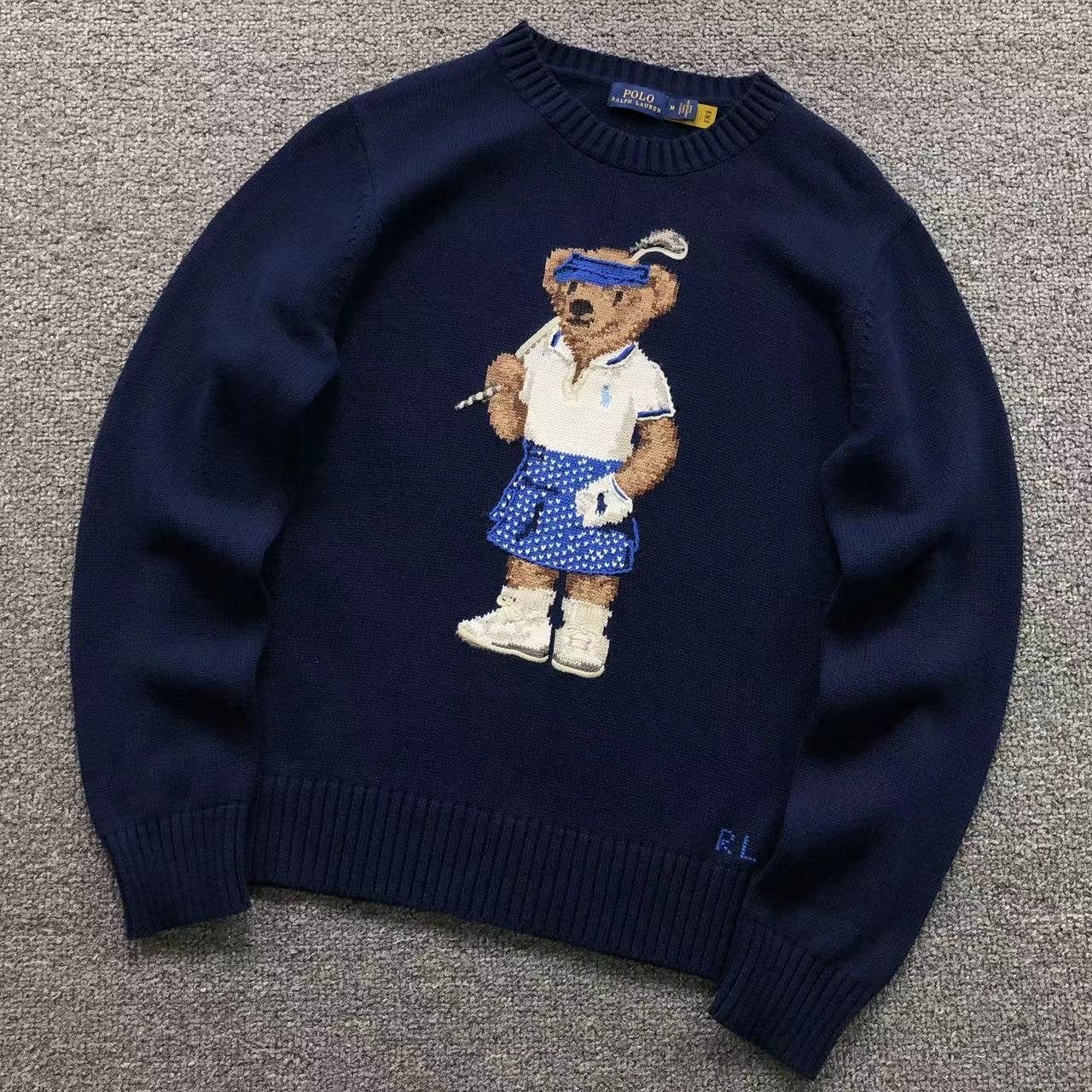 Polo Ralph Lauren trui met Polo Bear golfster - Maat M, Verzenden, Nieuw, Maat 48/50 (M), Blauw