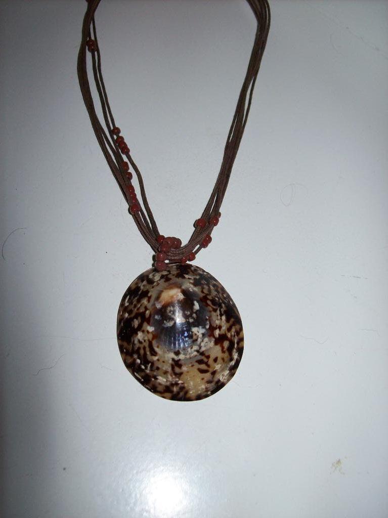 Ketting Bruine Koorden Mooie Fraai Schelp, Sieraden, Tassen en Uiterlijk, Kettingen, Bruin, Verzenden, Nieuw, Overige materialen