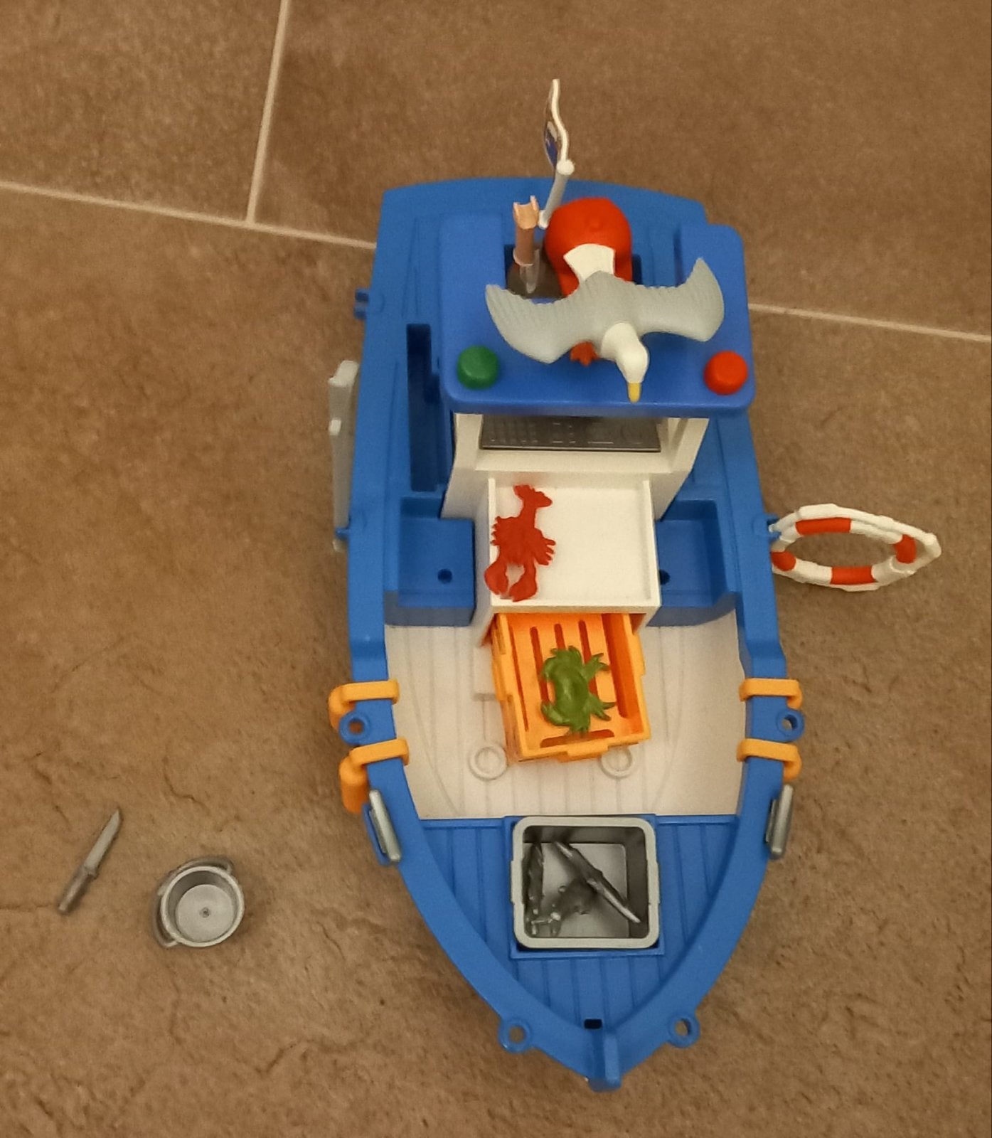 Playmobil vissersboot met accessoires (hengel ontbreekt), Verzenden, Gebruikt, Jongen of Meisje