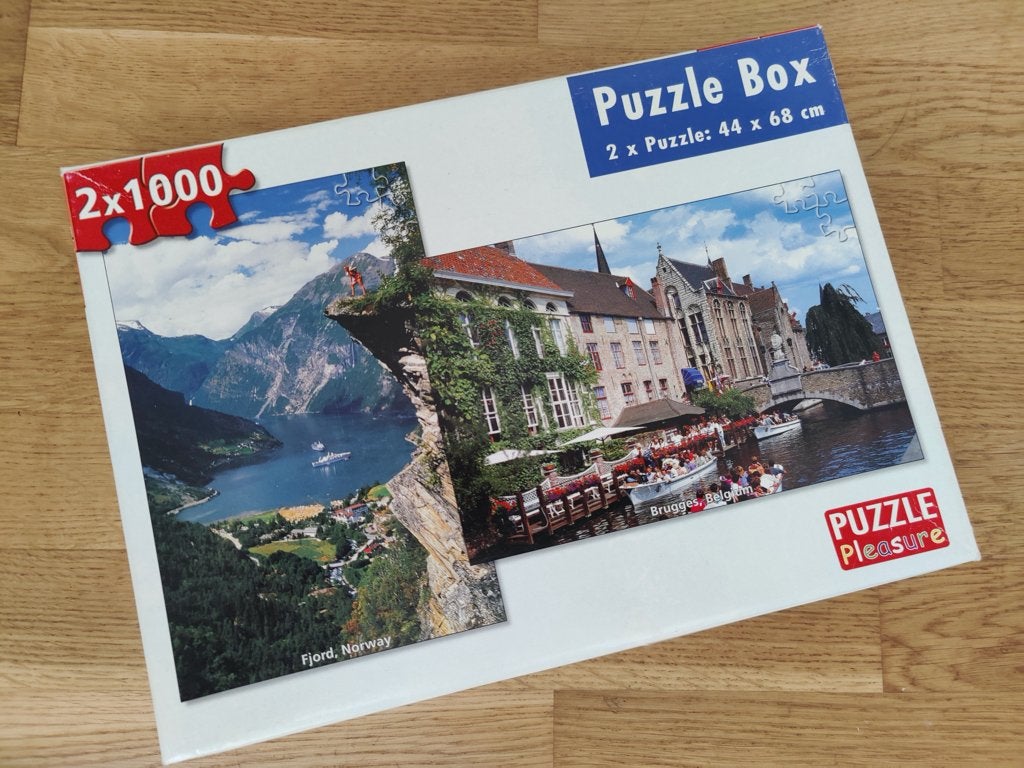 Legpuzzelbox 2x1000 stukjes, Ophalen of Verzenden, Meer dan 1500 stukjes, Gebruikt, Legpuzzel