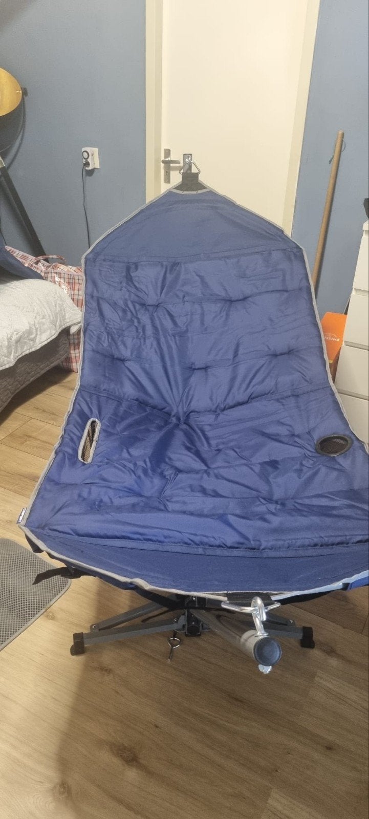 Comfortabele opvouwbare hangmat met standaard, Inklapbaar, Ophalen of Verzenden, Zo goed als nieuw, Eenpersoons