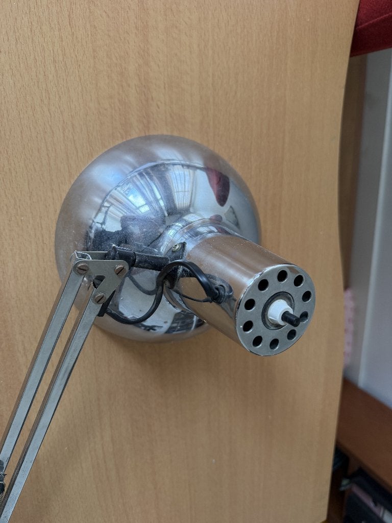 Vintage verstelbare chroom bureaulamp, Ophalen