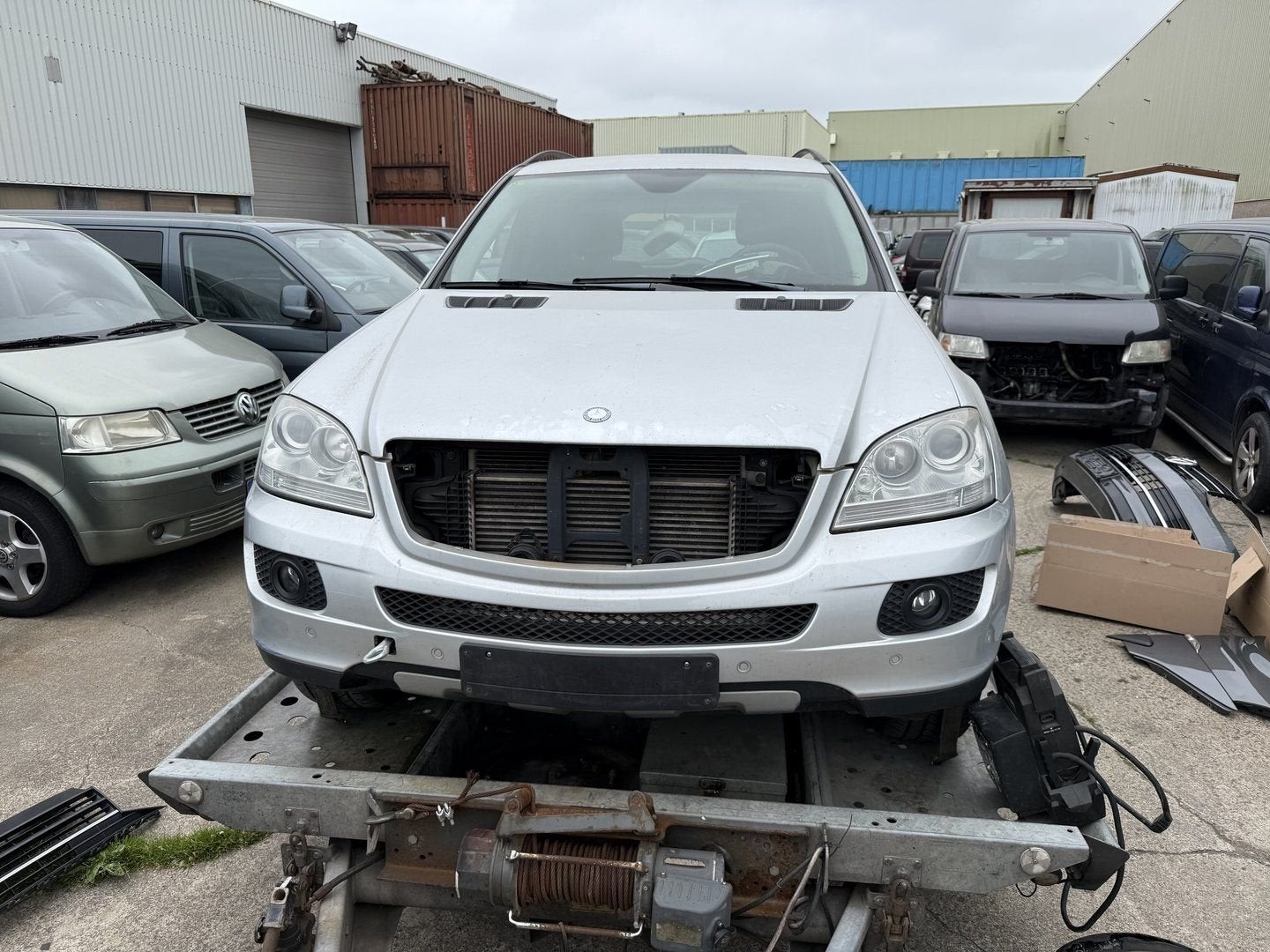 Mercedes-Benz ML W164 voorkop zilver, Ophalen, Gebruikt, -, Bumper