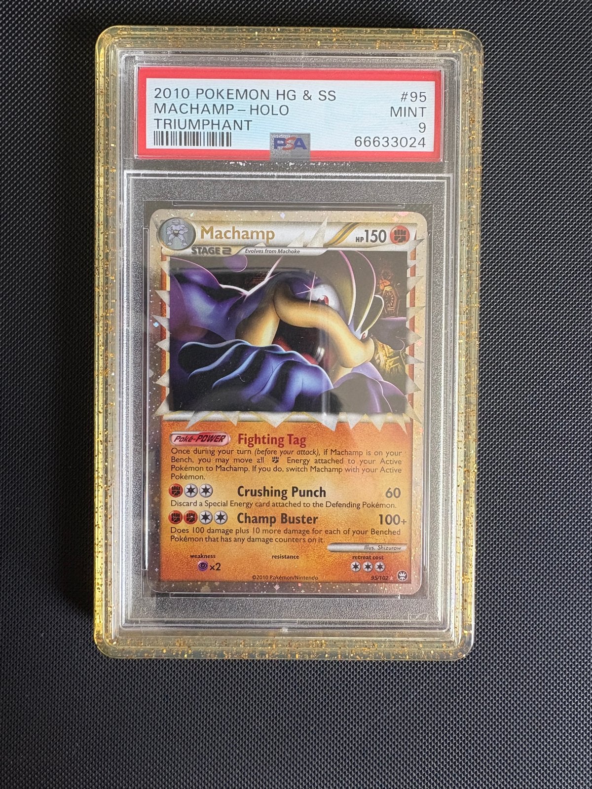 Machamp Holo #95 PSA 9, Ophalen, Zo goed als nieuw, Losse kaart, Foil