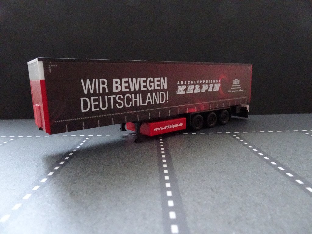 988 herpa kelpin wir bewegen deutschland 1:87 oplegger truck, Ophalen of Verzenden, Nieuw, Bus of Vrachtwagen, Herpa