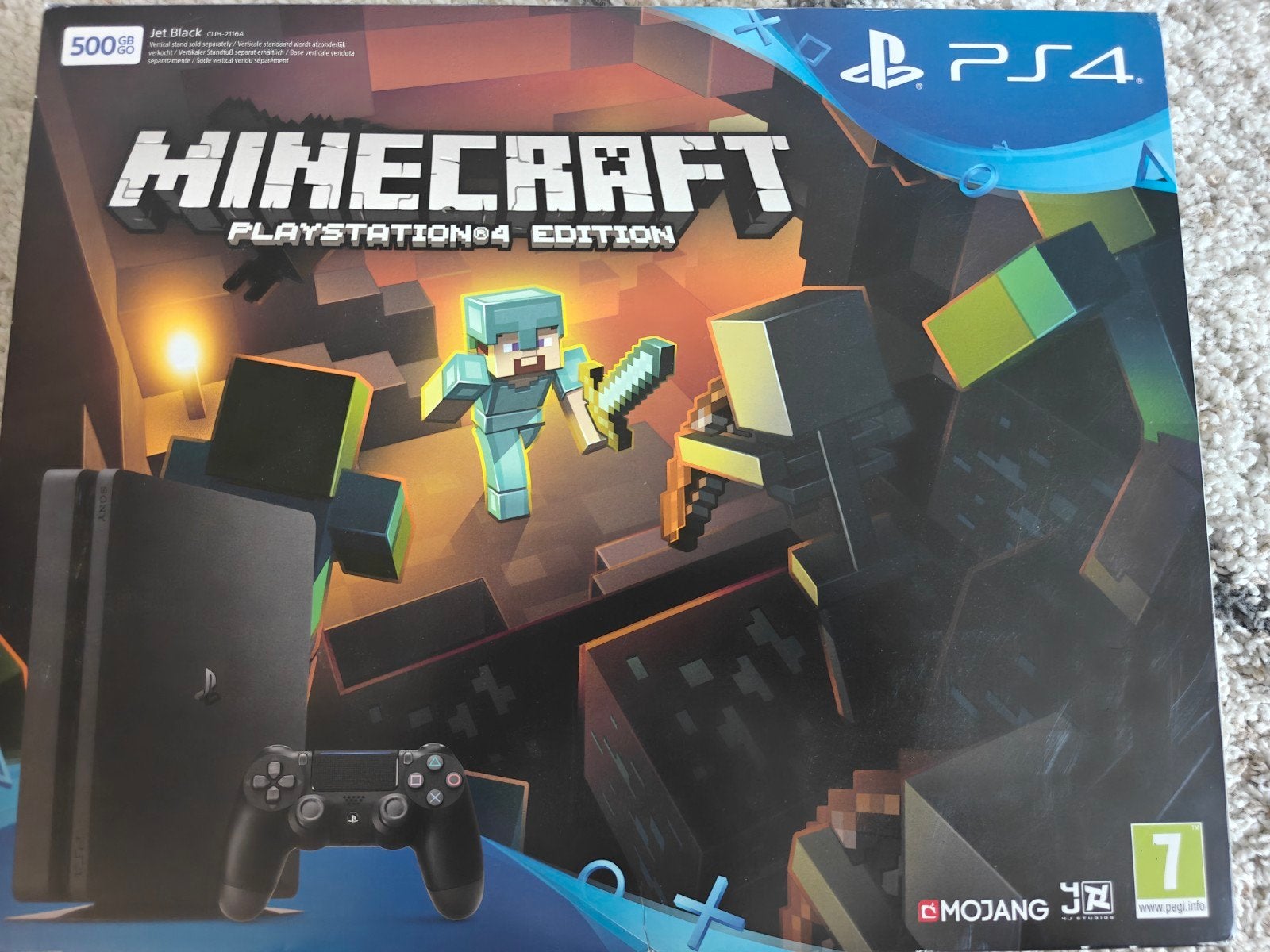 PS4 Slim 500GB Minecraft Edition - Zo goed als nieuw, Ophalen of Verzenden, Zo goed als nieuw, Met 1 controller, Slim