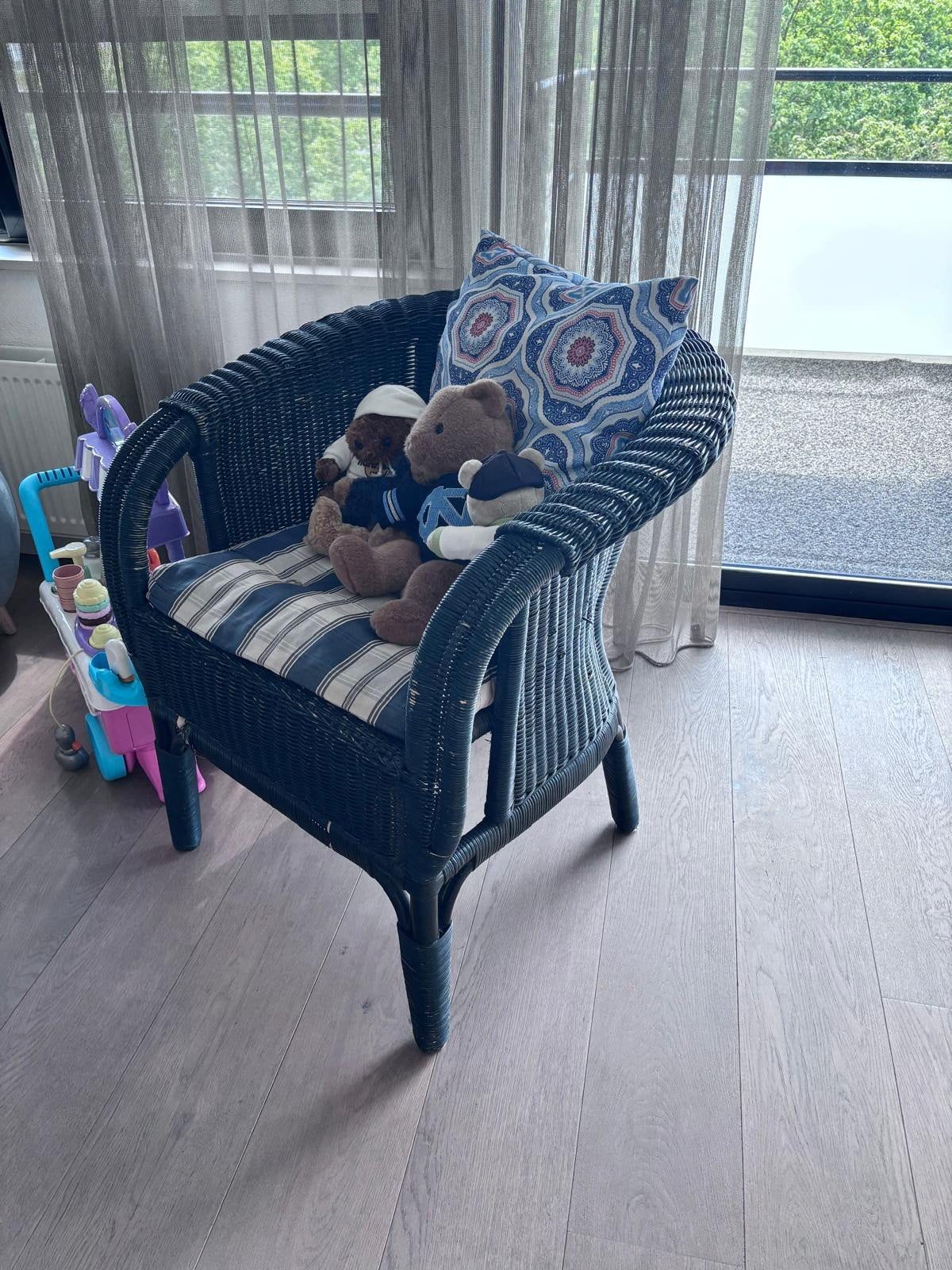 Rotan fauteuil, Huis en Inrichting, Fauteuils, Ophalen, Gebruikt, 50 tot 75 cm, Riet of Rotan