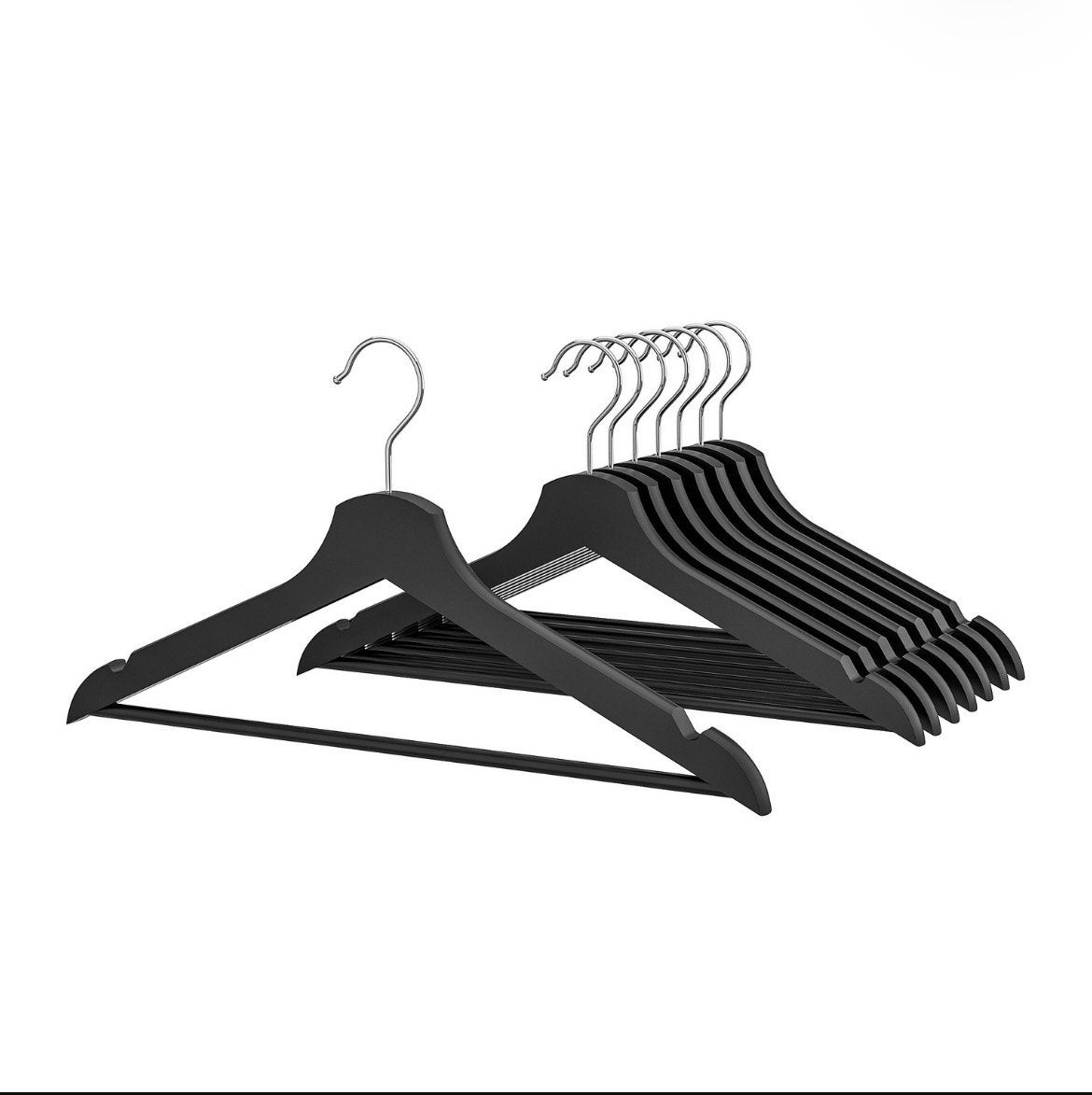 Zwarte houten IKEA kledinghangers (31 stuks), Ophalen, Gebruikt, Hout, Volwassenen