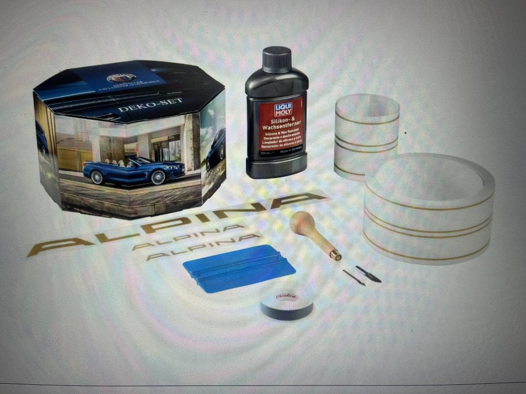 Alpina deko set ZWART voor BMW F30 F31 /  B3 D3 / striping, Nieuw, Alpina Germany, Achter, Alpina