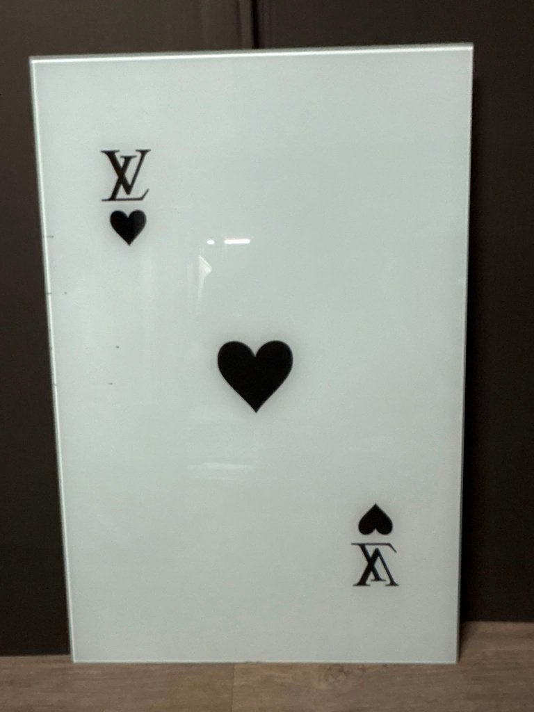 Glasschilderij LV Hearts White 40x60 - Gehard glas, Antiek en Kunst, Kunst | Schilderijen | Modern, Ophangklaar, Abstract, Glas