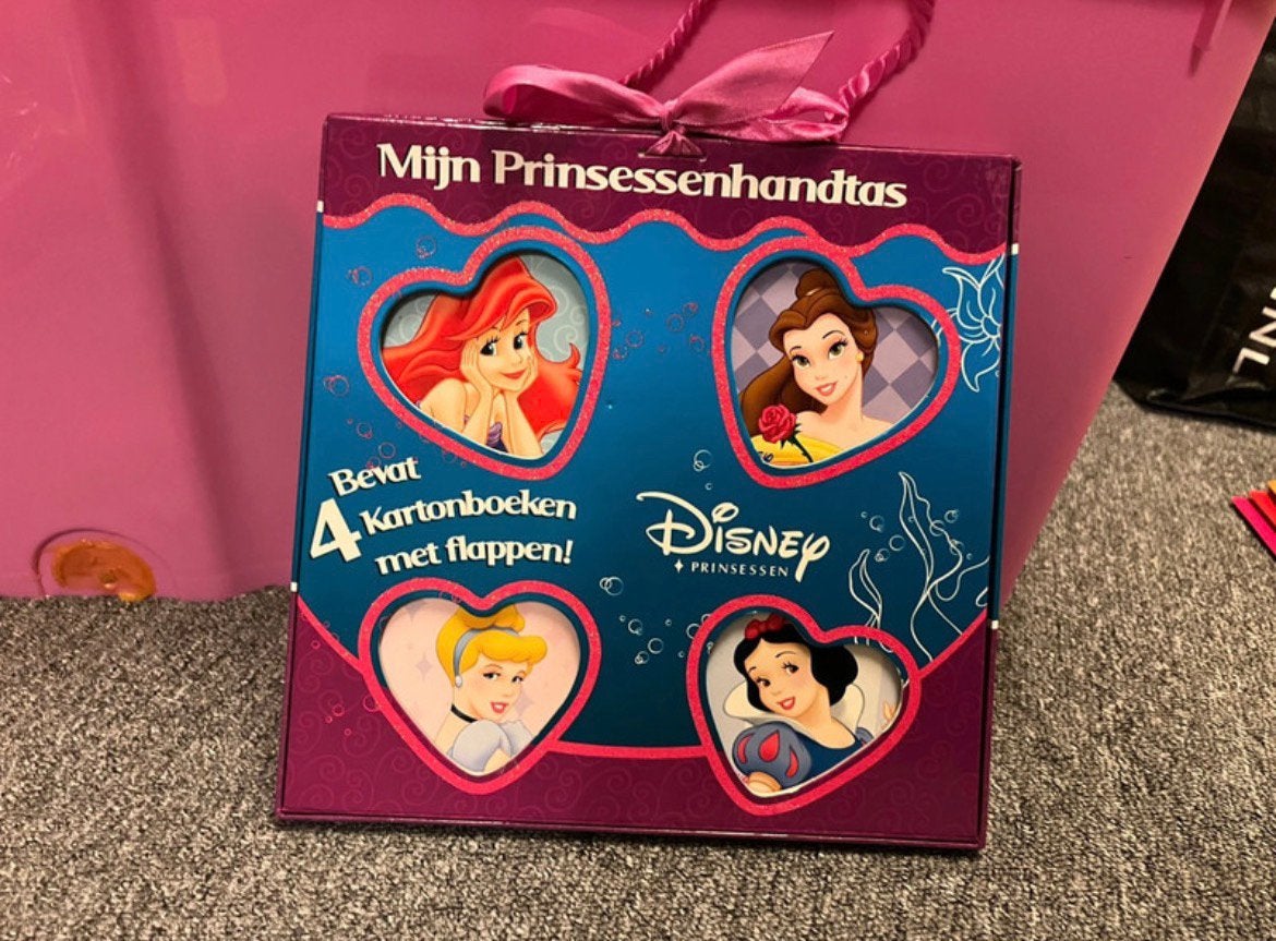 Disney princess prinsessen handtas met 4 leesboekjes, Verzamelen, Ophalen of Verzenden, Assepoester of Belle, Nieuw, Overige typen