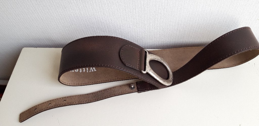 bruine leren dames riem / ceintuur 95 cm, Bruin, 90 tot 100 cm, Heupriem, Ophalen of Verzenden