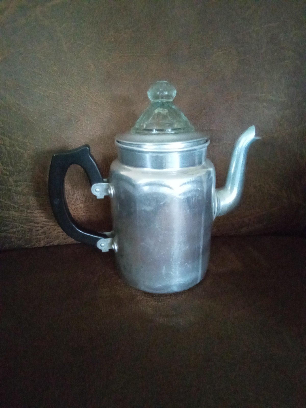 aluminium koffiepot met bakeliet handvat. jaren 60, Ophalen of Verzenden