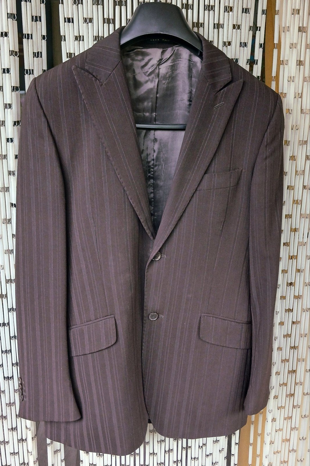 UOMO ITALIA herenkostuum bruin met streeppatroon maat 48, Bruin, Maat 48/50 (M), Ophalen of Verzenden, Uomo Italia