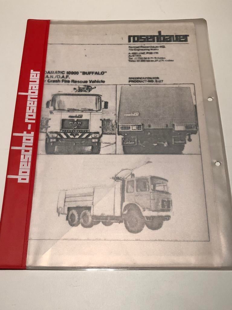 Folder MAN Doeschot-Rosenbauer brandweerwagen, Ophalen of Verzenden, Gelezen, Overige merken