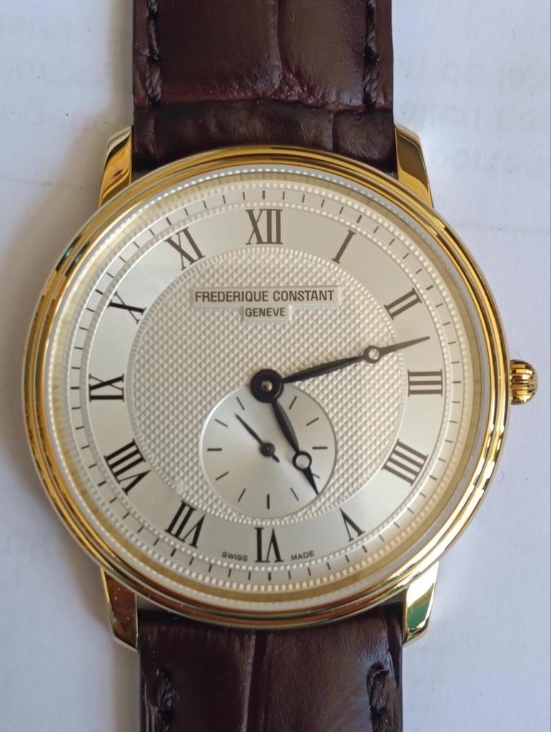 Frederique Constant Geneve Slimline 235M4S5, Ophalen of Verzenden, Zo goed als nieuw, Leer, Overige merken