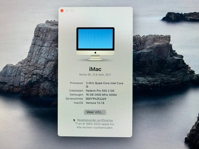 Imac Retina 4K 21,5 inch 2017, Computers en Software, Apple Desktops, Ophalen, SSD, IMac, 21,5 INCH