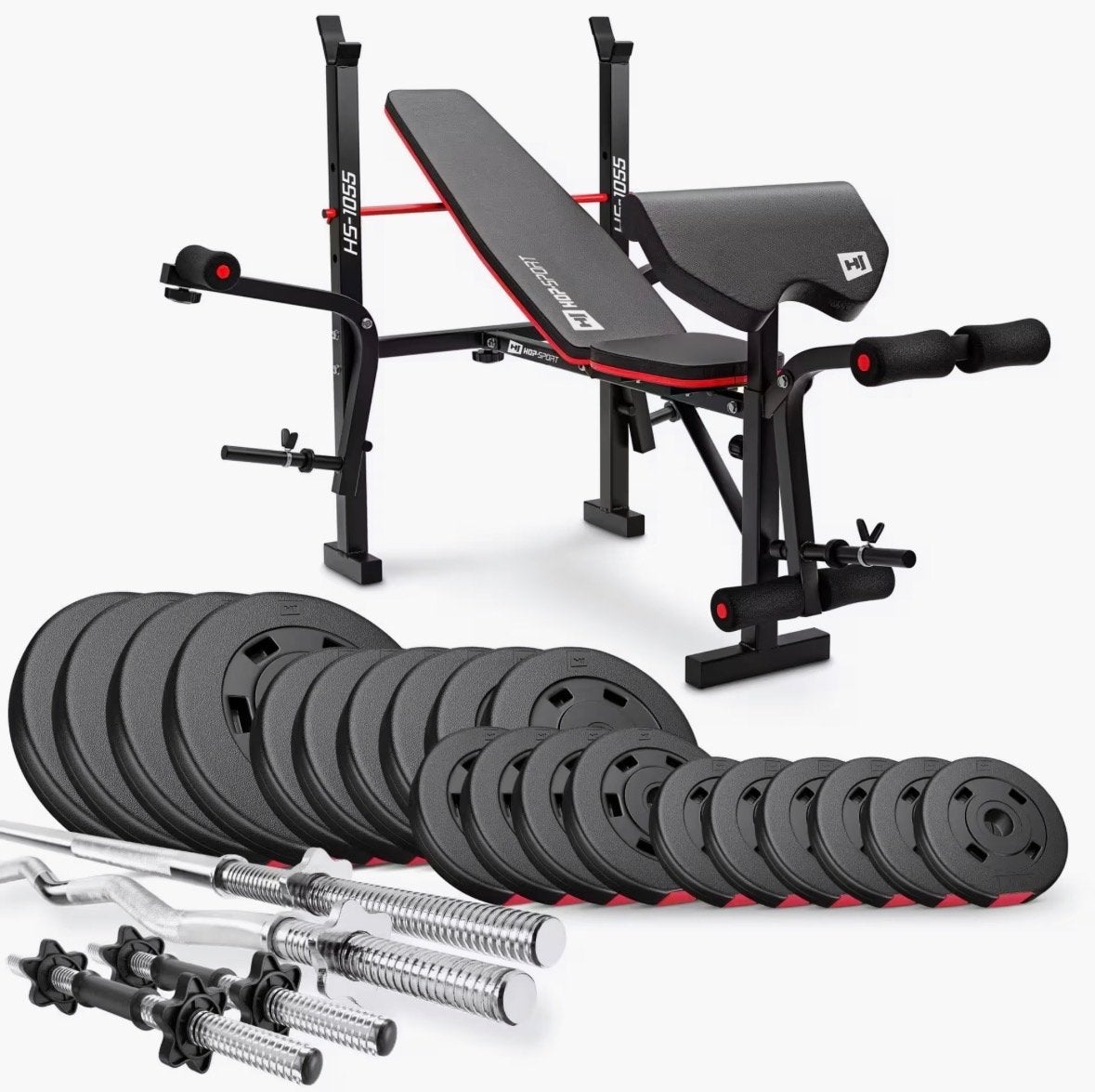105 KG Complete Home Gym Set - Zo goed als nieuw!, Ophalen, Krachtstation, Armen, Zo goed als nieuw