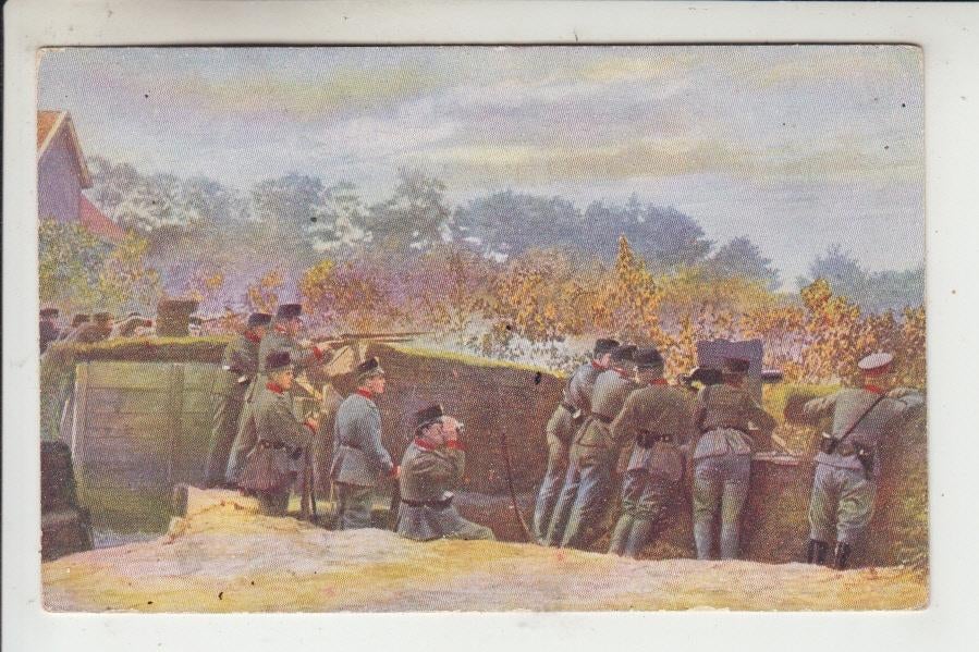 Militair, Grenadiers in Gedekte Stelling - Serie Ons Leger, Ophalen of Verzenden, Voor 1920, Ongelopen, Ambachten of Beroep