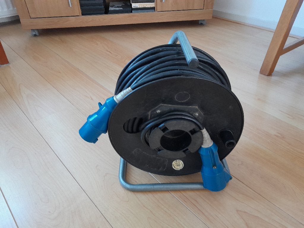 Verlengkabel camping, haspel 40 meter, kabel 10 meter, etc., Ophalen, Gebruikt