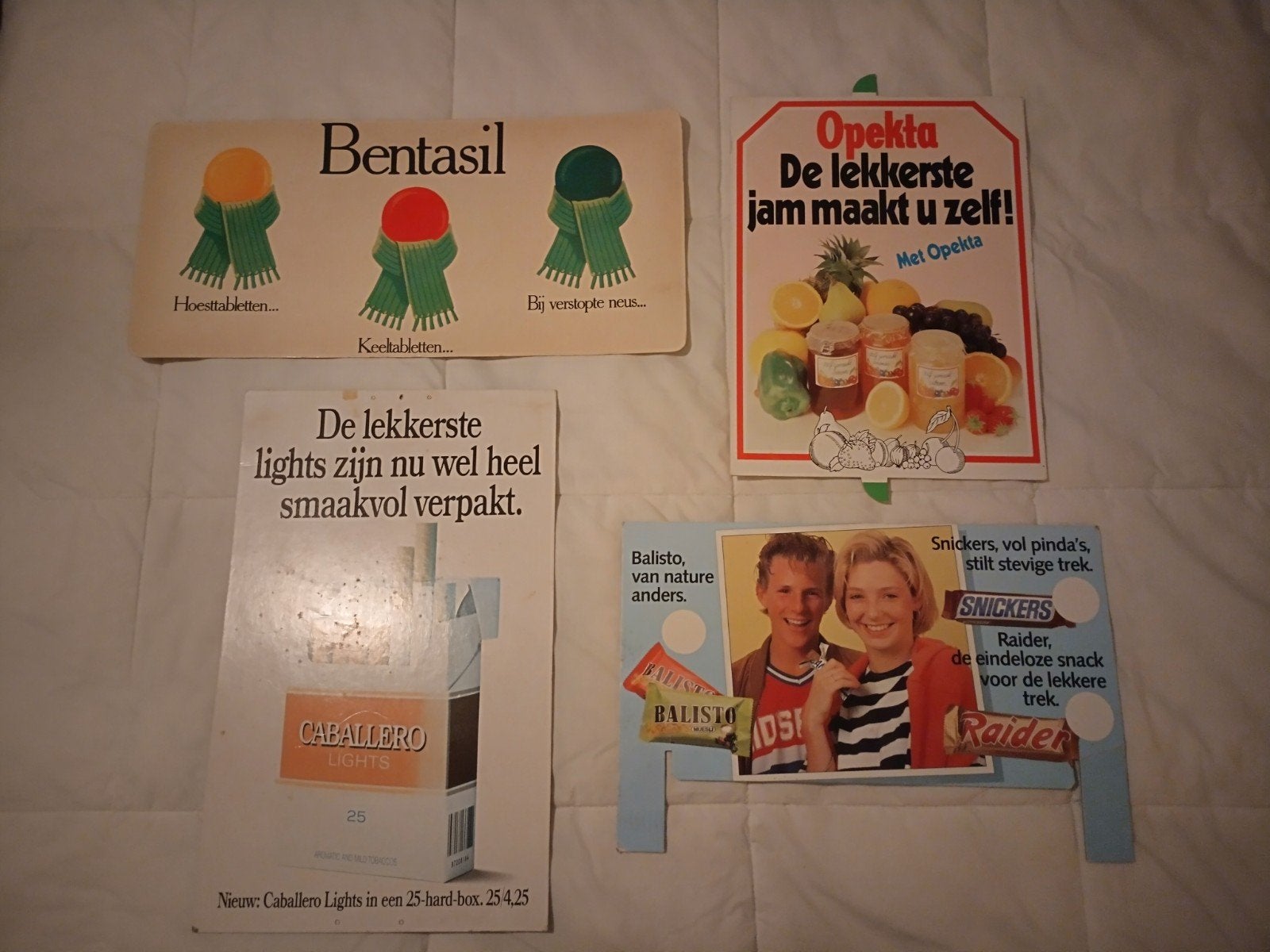 Oude kartonnen reclame, Ophalen of Verzenden, Gebruikt, Reclamebord