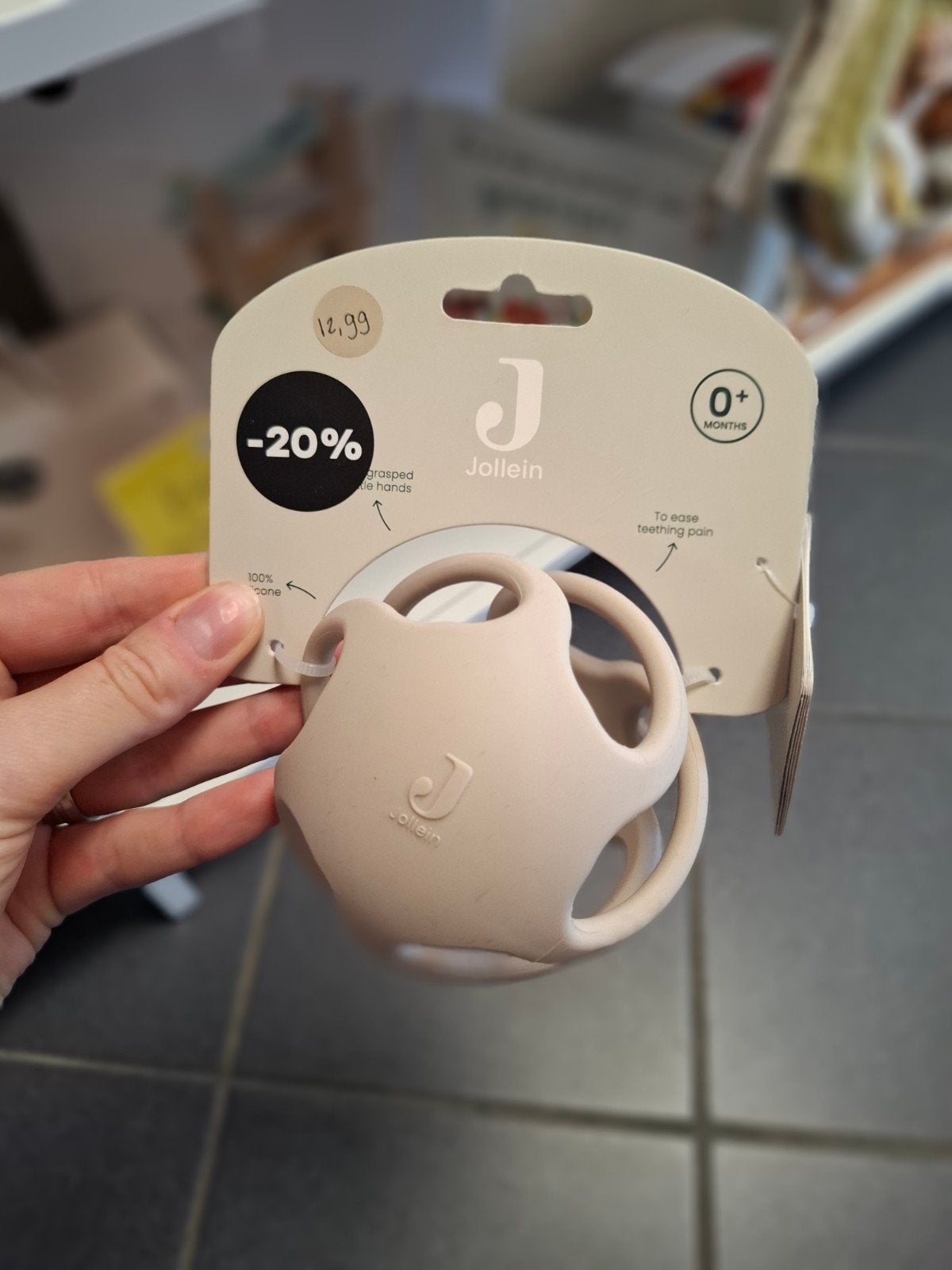 Bijtring bal siliconen Ø 9,5cm – nougat (Jollein), Ophalen of Verzenden, Nieuw, Overige typen