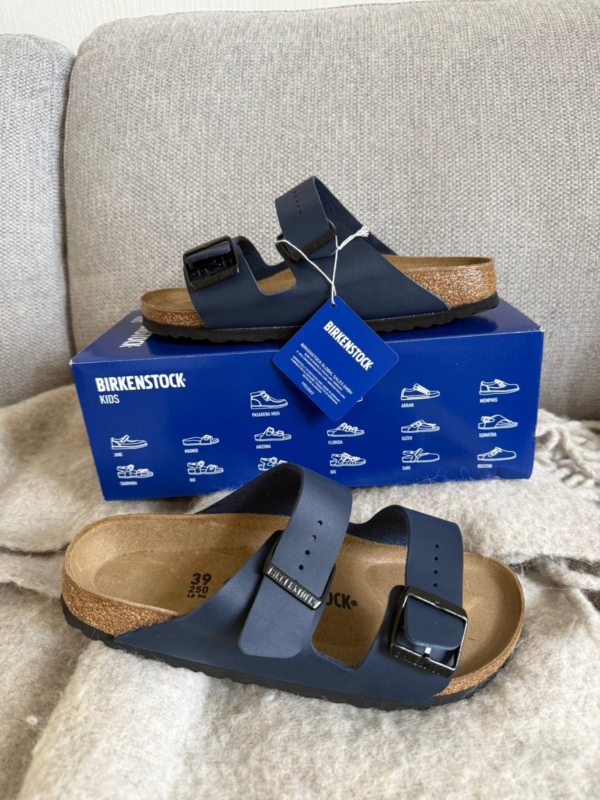 Birkenstock Arizona BS blauwe slipper sandalen Maat 39 NIEUW, Blauw, Nieuw, Sandalen of Muiltjes, Ophalen of Verzenden