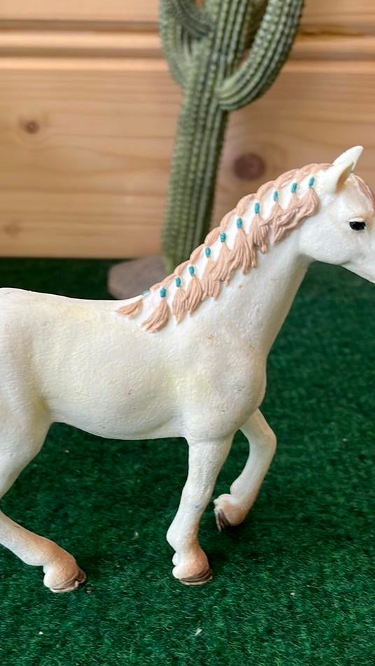 Schleich paard met groene vlechtjes, Verzamelen, Ophalen of Verzenden, Zo goed als nieuw