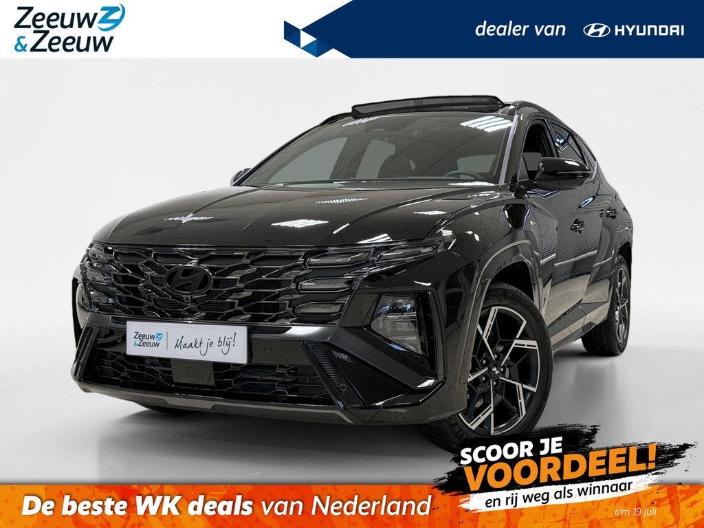 Hyundai Tucson 1.6 HYBRID | N-LINE SKY | PANODAK | NL-AUTO |, Auto's, Lichtsensor, Euro 6, 4 cilinders, Zwart