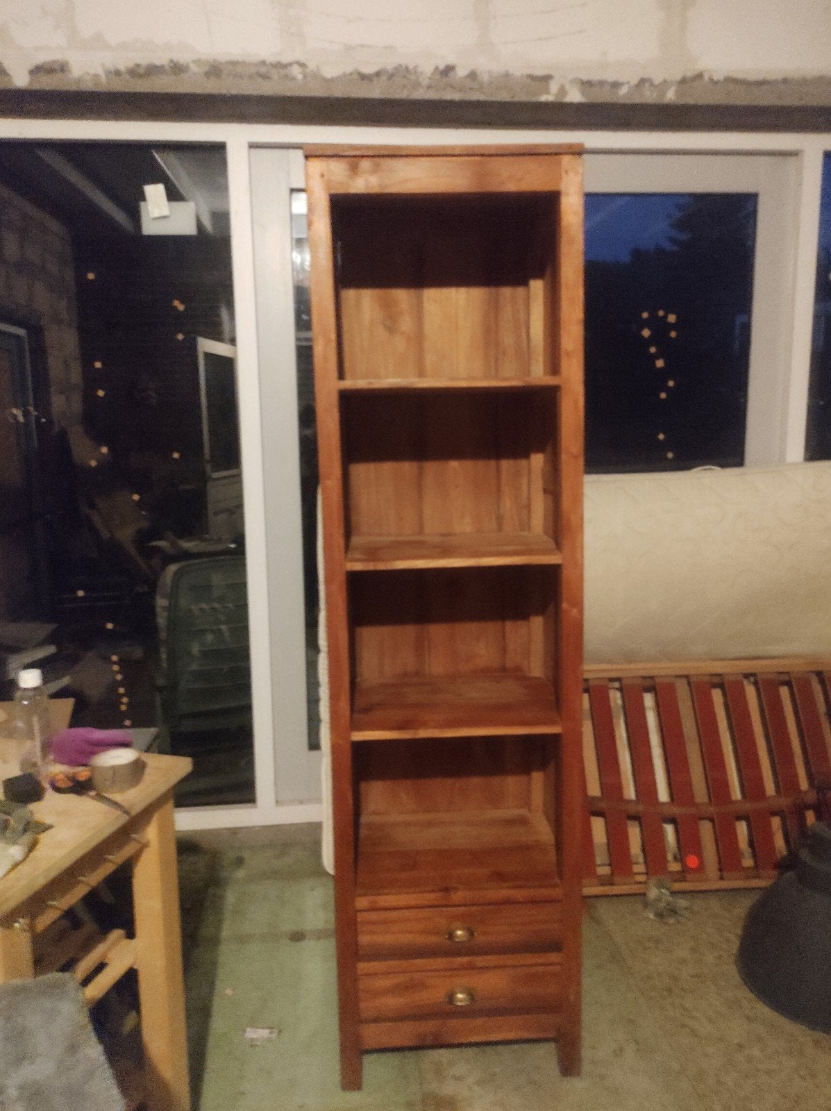 teakhouten boekenkast, Ophalen, Gebruikt, 25 tot 50 cm, 200 cm of meer