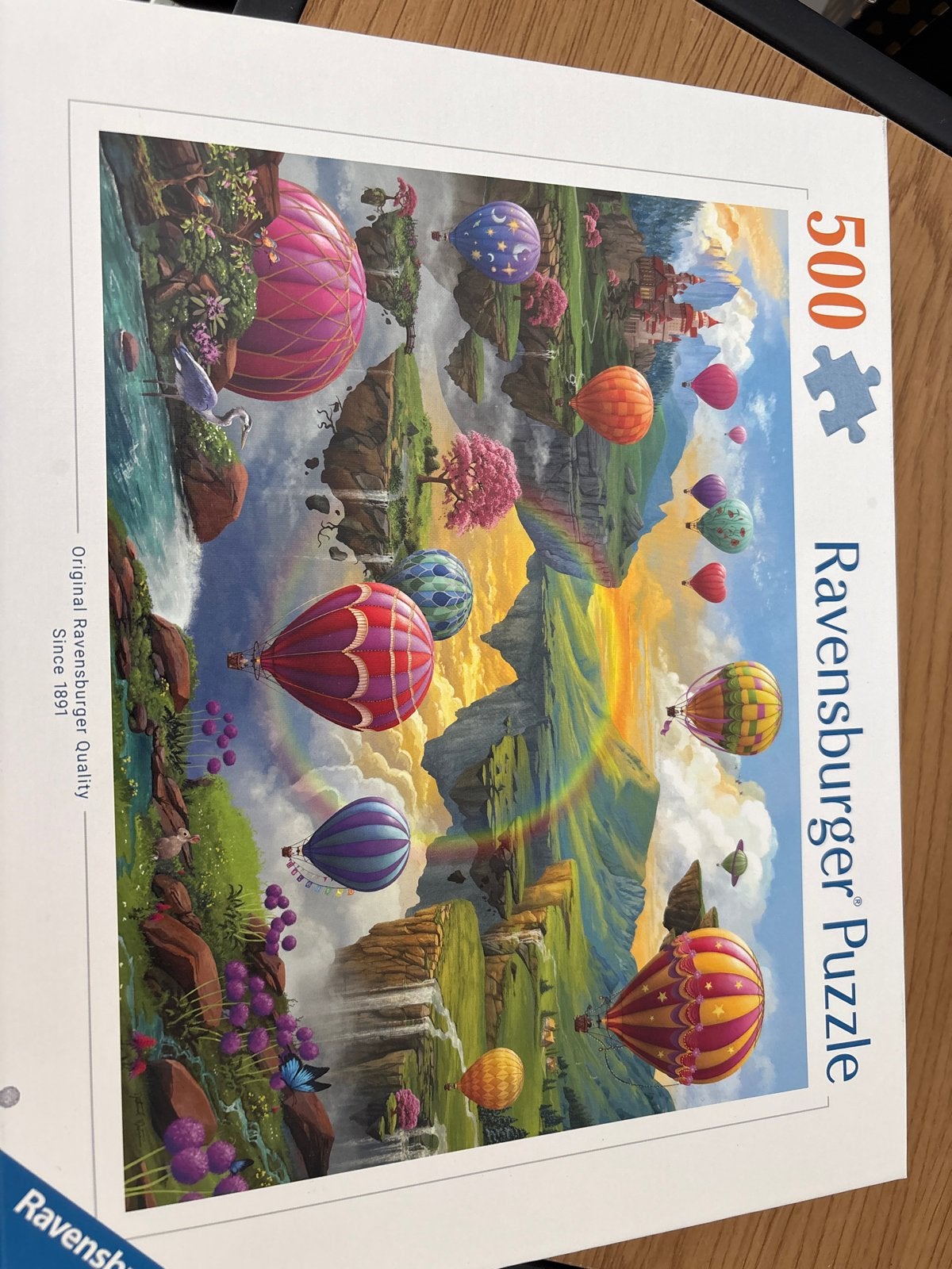 Ravensburger Puzzel 500 stukjes - Luchtballonnen, Ophalen, Minder dan 500 stukjes, Zo goed als nieuw, Legpuzzel