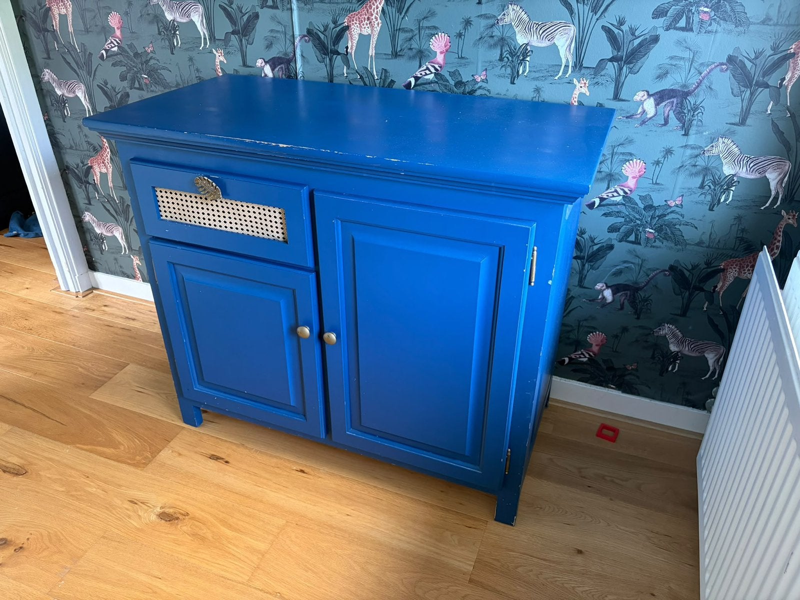 Blauwe Houten Commode, Kinderen en Baby's, Ophalen, Gebruikt, 50 tot 70 cm, 100 cm of meer