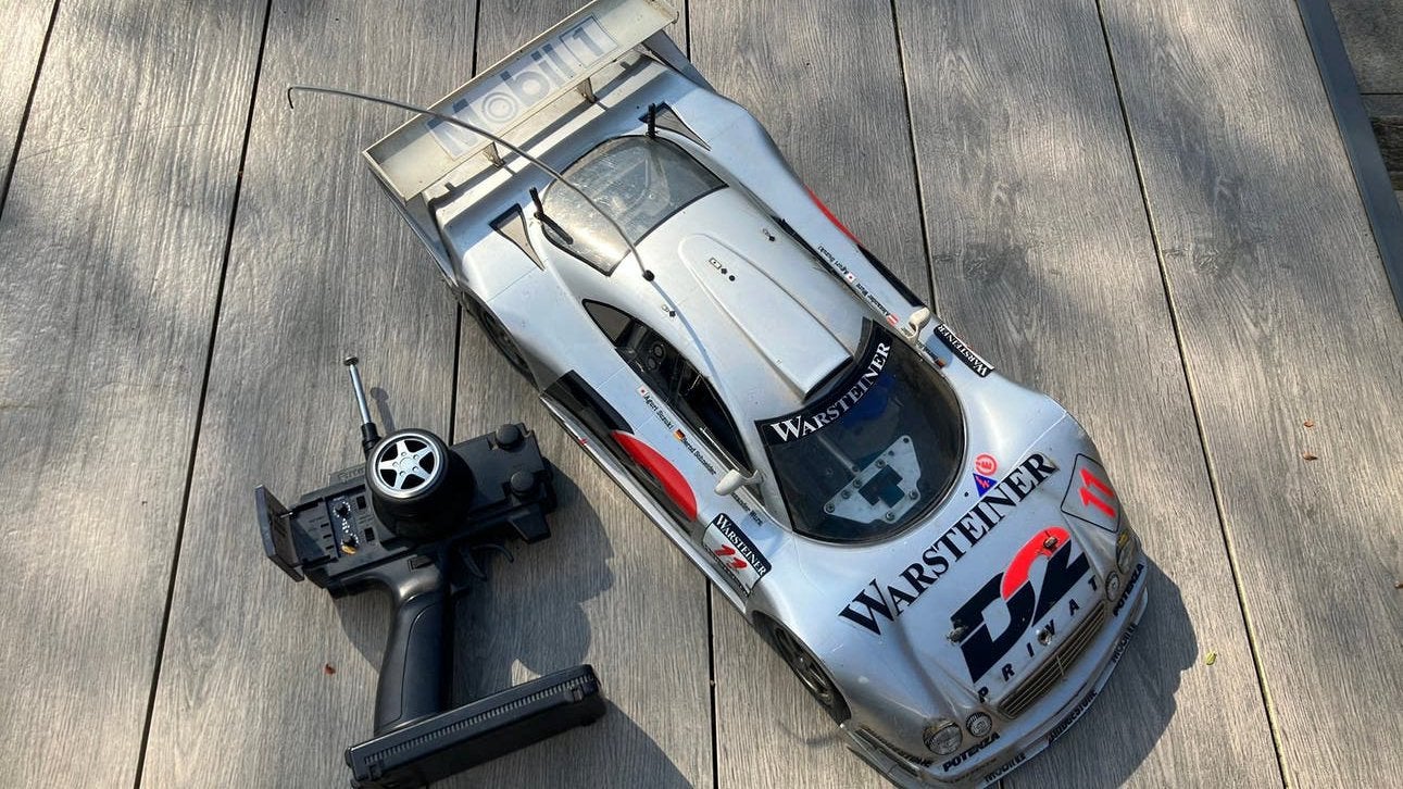 Mercedes clk-gtr nitro brandstof motor, Gebruikt, Verzenden, Auto onroad, Schaal 1:8