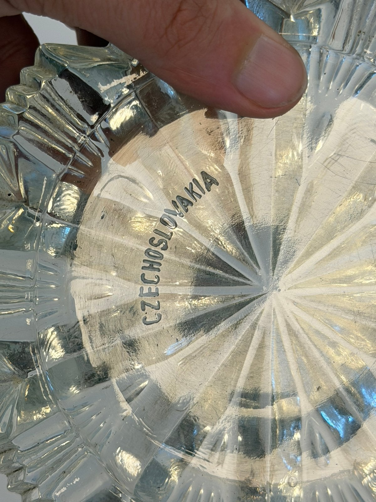 Vintage Kristallen Kristal Asbak Tsjechoslowakije 15 cm MCM, Ophalen of Verzenden, Zo goed als nieuw, H, H