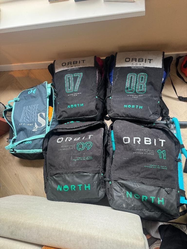 Volledige kite set te koop - 6,7,8,9 &11m, Board & barretjes, Watersport en Boten, Kitesurfen, Ophalen, Twintip, 9 m², Zo goed als nieuw