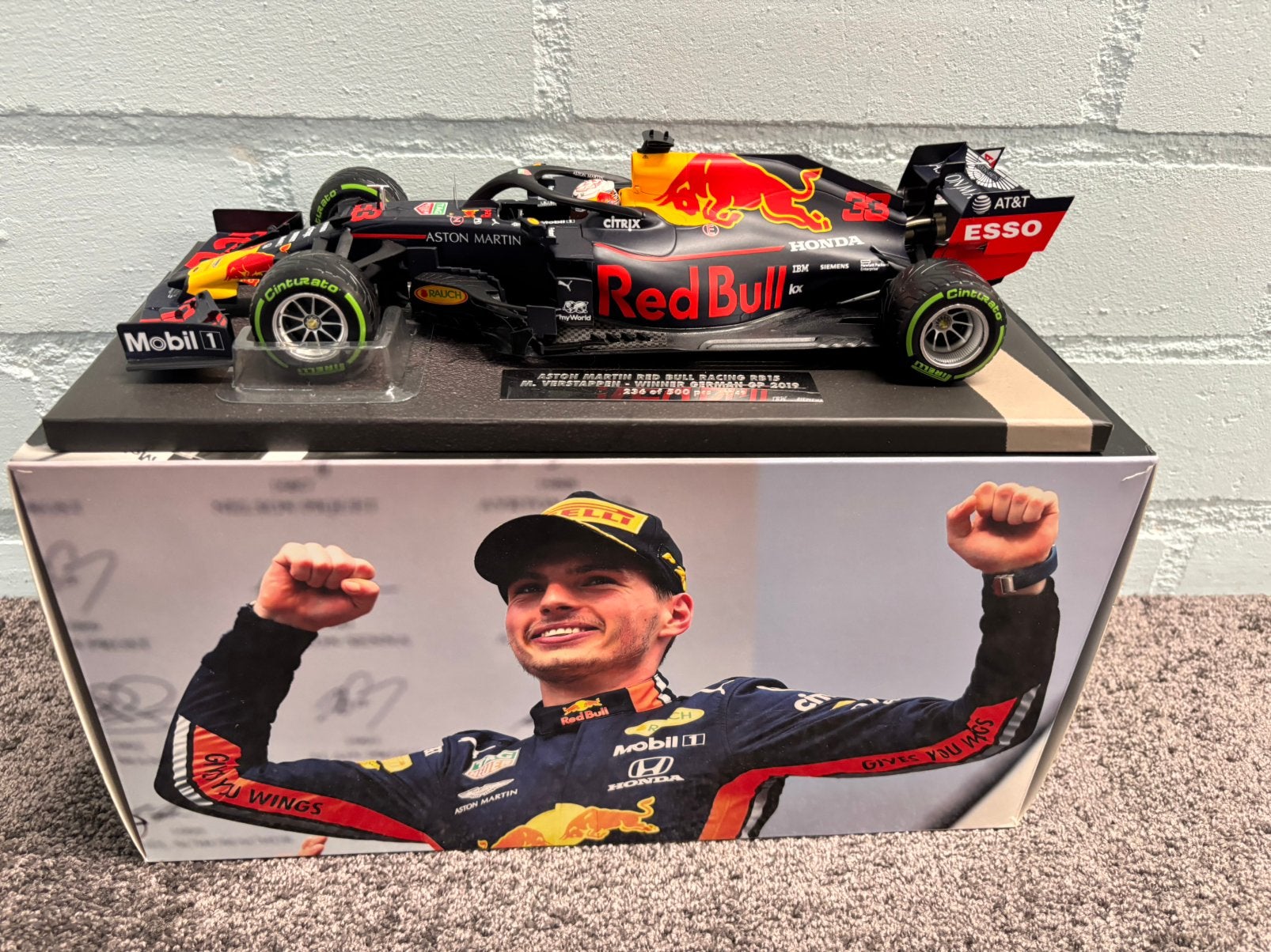 Max verstappen RB15 winner duitsland 2019 1:18 model, Ophalen of Verzenden, Zo goed als nieuw, Formule 1