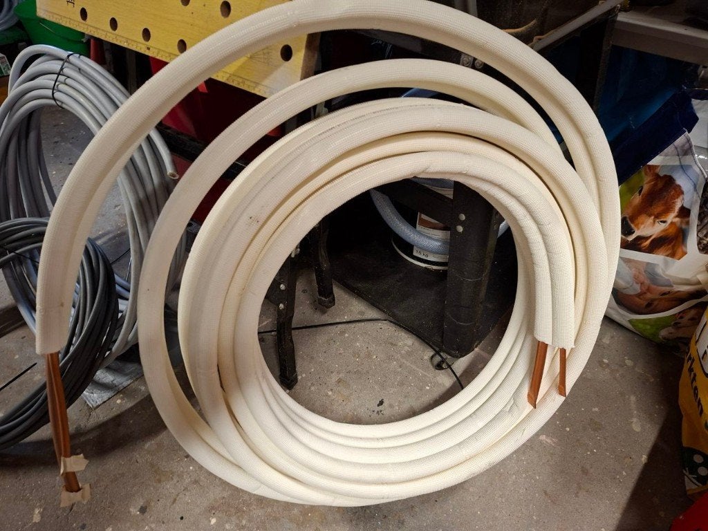 koperleiding dubbel 3/8x5/8 plus diverse soldeerkoppelingen, Koelen en Ontvochtigen, Nieuw, 3 snelheden of meer, Ophalen of Verzenden