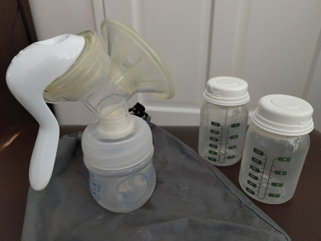 Handkolf Philips Avent met flesjes, Kinderen en Baby's, Babyvoeding en Toebehoren, Ophalen, Gebruikt, Borstkolf, Philips Avent