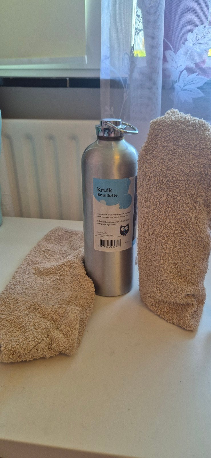 2 Aluminium Kruiken met Hoesjes - Warmte en Comfort, Ophalen of Verzenden