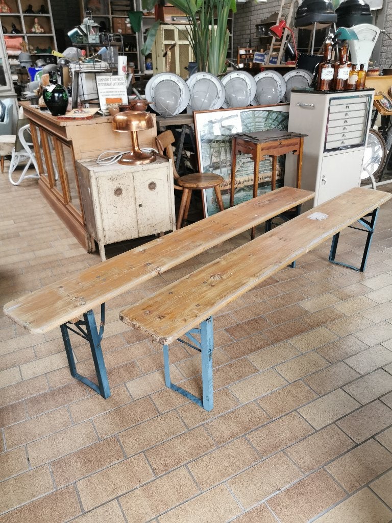 Oude bierbankjes, Huis en Inrichting, Banken | Bankstellen, Ophalen, Gebruikt, Minder dan 150 cm