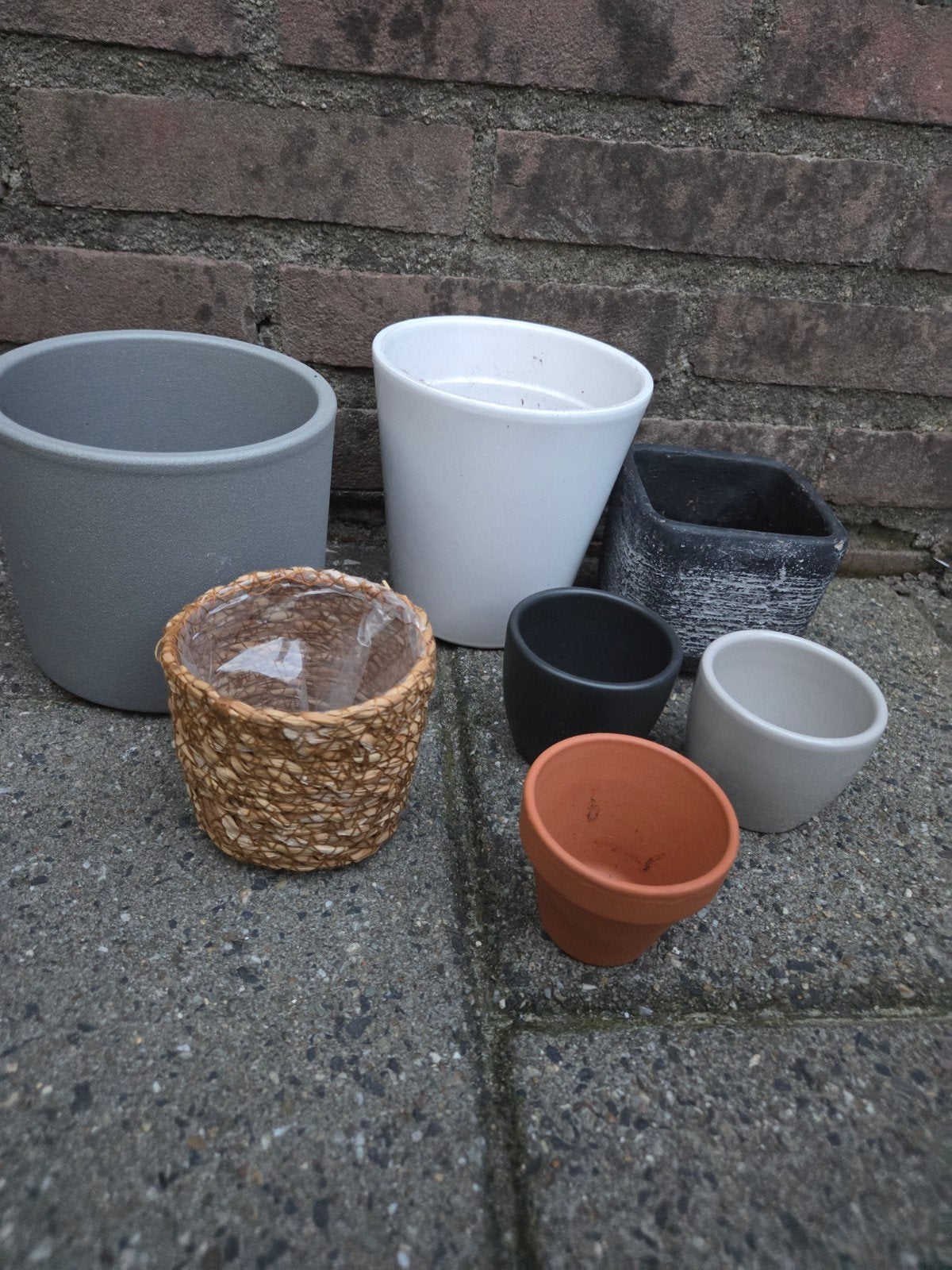 Diverse bloempotten, Gebruikt, Rond, Ophalen of Verzenden, Binnen