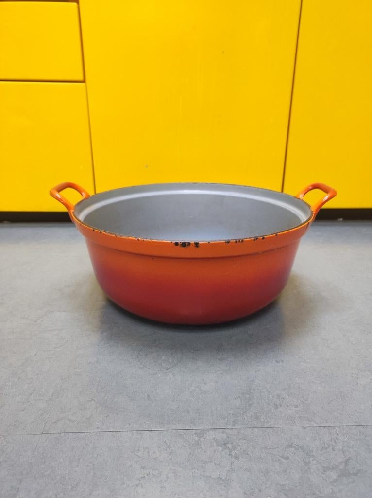 Oude grote gietijzeren pan, Huis en Inrichting, Keuken | Potten en Pannen, Ophalen of Verzenden, Gebruikt, Gietijzer, Koekenpan of Braadpan