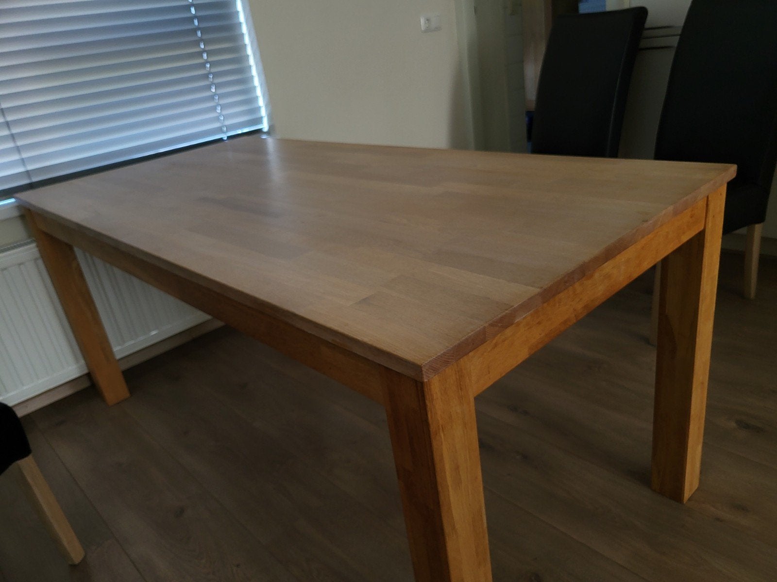 Eiken eettafel - onbehandeld eikenhout, Huis en Inrichting, Ophalen, Gebruikt, Eikenhout, 50 tot 100 cm
