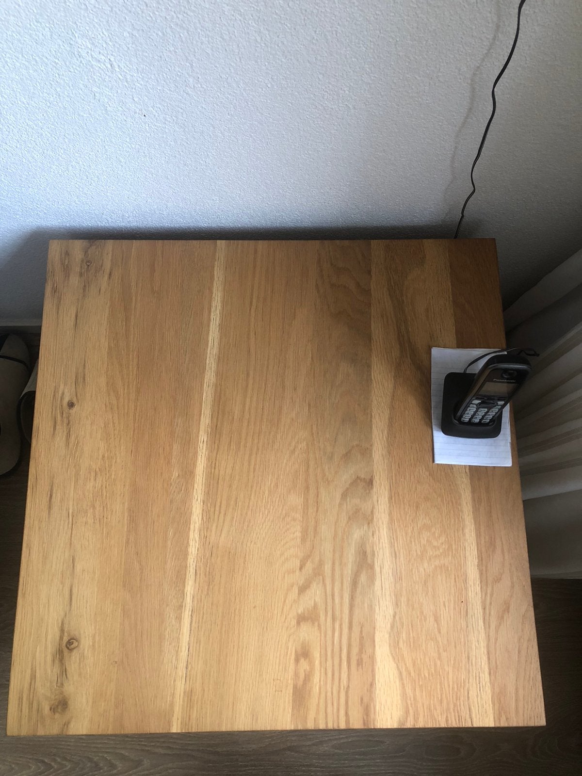 massief eiken vierkant tafeltje 60x60x45, Huis en Inrichting, Tafels | Salontafels, Ophalen, Gebruikt, 50 tot 100 cm, Vierkant